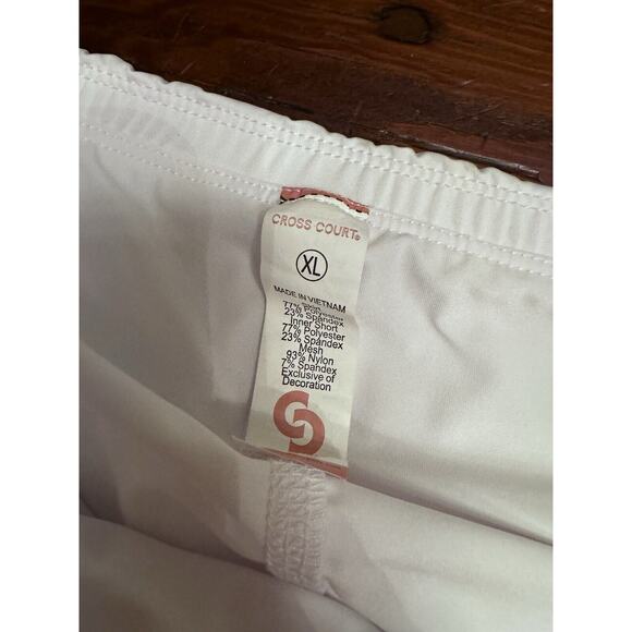 Cross Court White Tennis Skort Size XL Athletic Golf Pickleball White NWT $70 - Picture 10 of 12